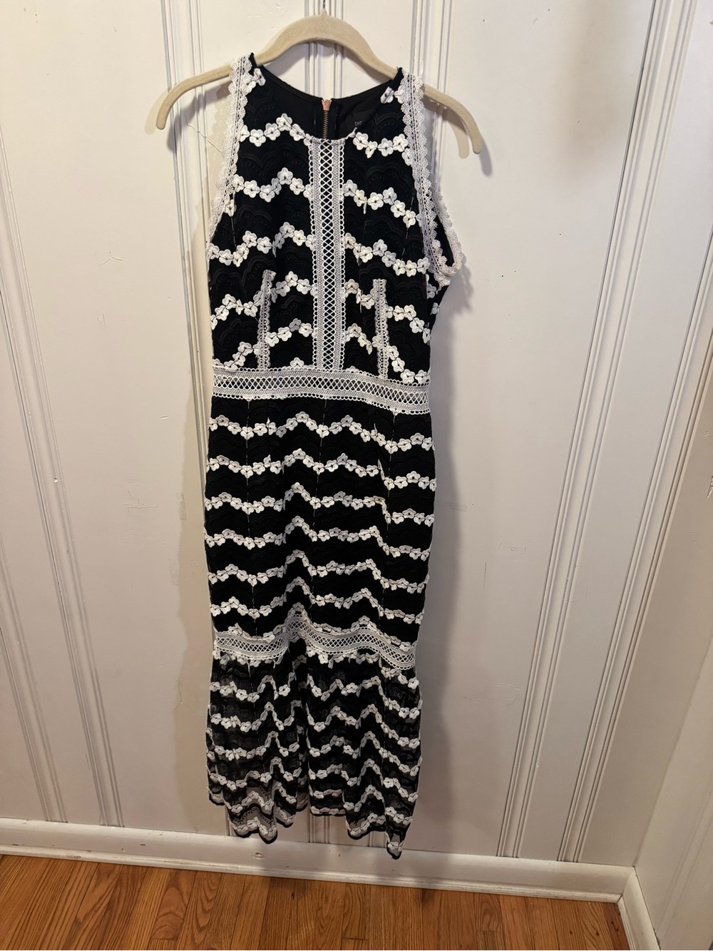 Bronx and Banco Black and White Lace-Trim Girls' Dress
